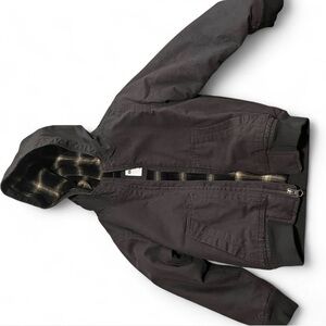 Old Navy Black Kids Jean Jacket with Plaid Lining